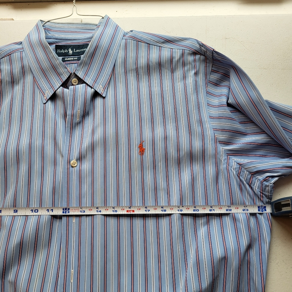 Ralph Lauren Blue and Red Casual Button Down Shirt